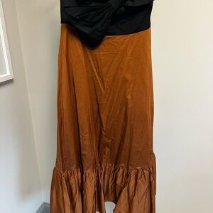 Bettie Page Black and Brown High-Low Skirt